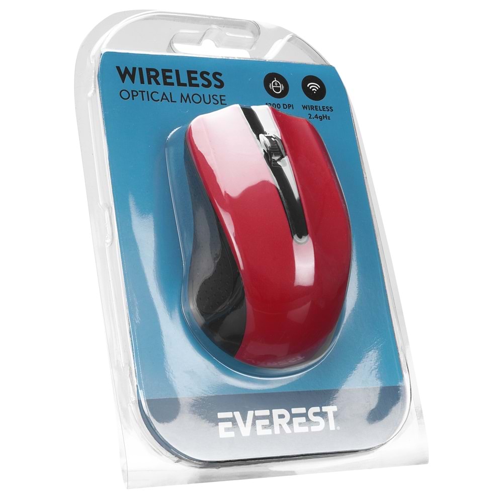 Everest SM-537 Usb Gri/Kırmızı 2.4Ghz Kablosuz Mouse