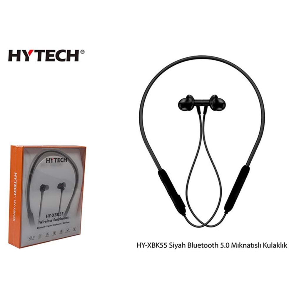 Hytech HY-XBK55 Boyun Askılı Mıknatıslı Bluetooth Spor Kulak içi Kulaklık Mikrofon