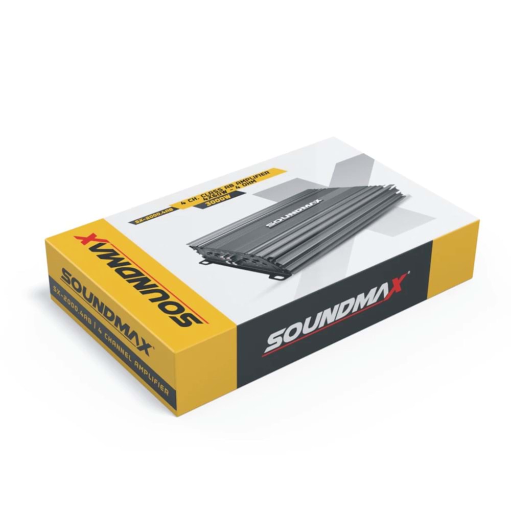 Soundmax SX-2700.4 3000 Watt 4Ch Profesyonel Yeni Seri Oto Anfi