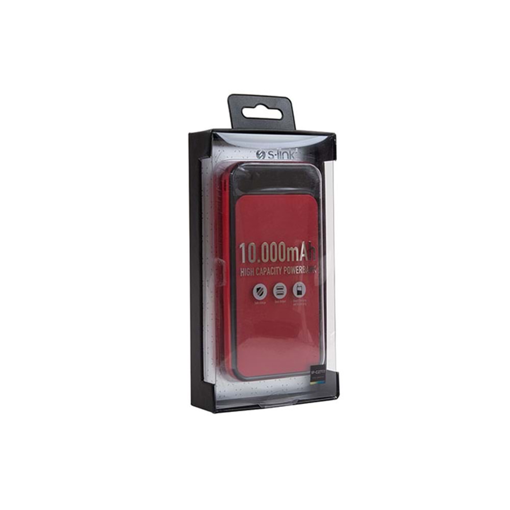S-link IP-G2711 10000mAh 2*USB+Type-C+Micro Kırmızı LCD+Gizli Ledli Taşınabilir Pil Şarj Cihazı