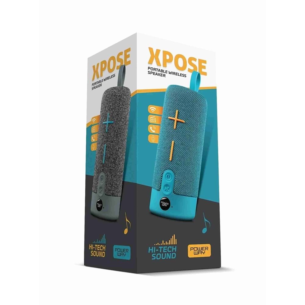 Powerway XPOSE Bluetooth Hoparlör Kablosuz Ses Bombası Speaker