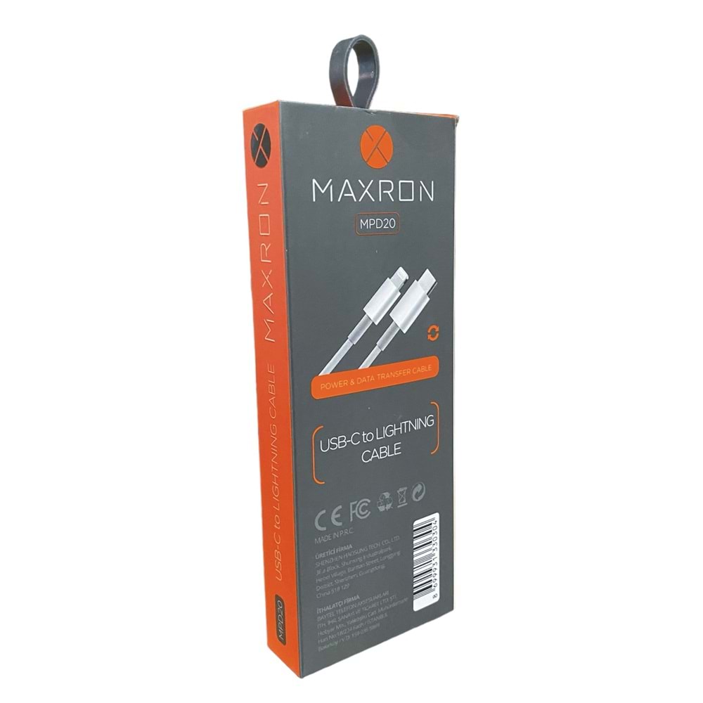 Maxron MPD20 USB-C to Lıghtnıng Şarj Kablosu