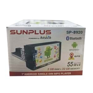 Sunplus SP-8920 7 İnç Androıd 10 Sıngle 2+32 Gb Oto Teyp
