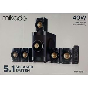 Mikado MD-381BT 5+1 Usb+SD+FM Destekli Multimedia Bluetooth Speaker