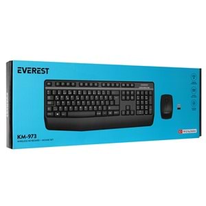 Everest KM-973 Siyah Kablosuz Q Klavye + Mouse Set