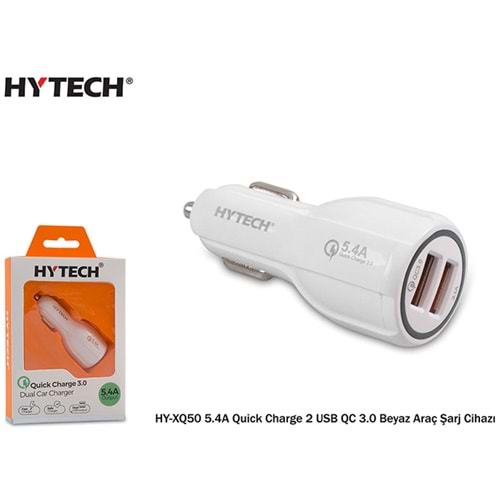 Hytech HY-XQ50 5.4A Quick Charge 2 USB QC 3.0 Siyah/Beyaz Araç Şarj Cihazı