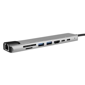 Bawerlink BW-2024 8 In 1 Type-C To Ethernet USB 3.0 HDMI Type-C PD Kart Okuyucu